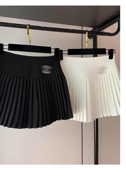 Classic All-match Organ Pleated Skirt Women's Autumn and Winter New Small Fragrant Style Solid Color High Waist Sexy A- line Pleated Skirt