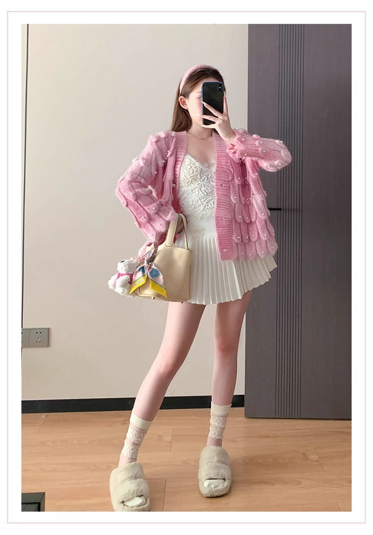Classic All-match Organ Pleated Skirt Women's Autumn and Winter New Small Fragrant Style Solid Color High Waist Sexy A- line Pleated Skirt