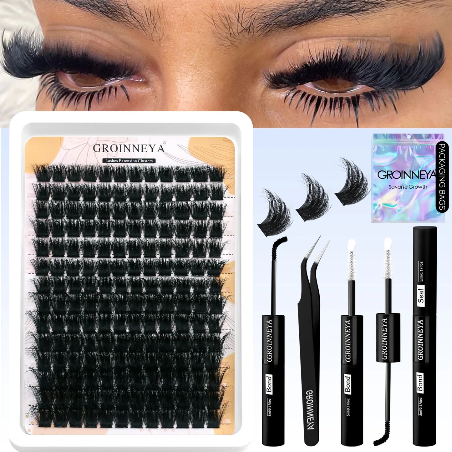 DIY Lash Cluster Extension Kit Waterproof Bond  Seal