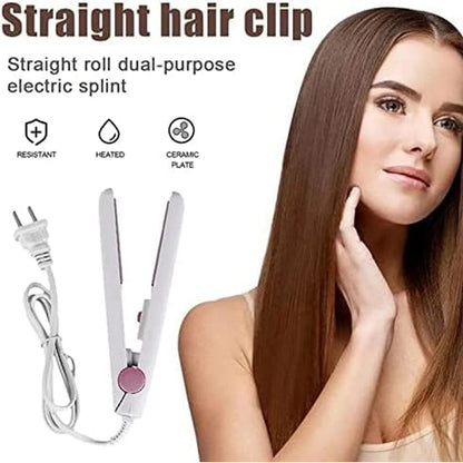 New Mini Hair Straightener Flat Iron Ceramic Curling Iron Short Hair Portable Dual-Use Curler Hair Styling Care For Traveling