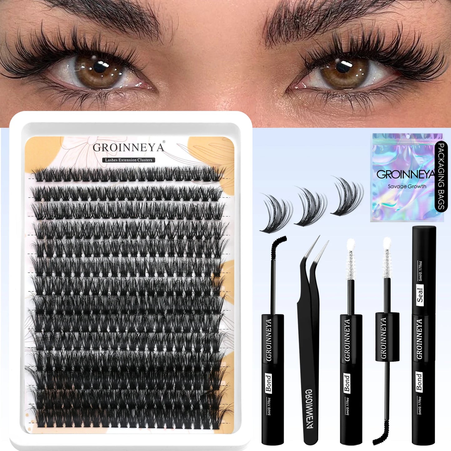 DIY Lash Cluster Extension Kit Waterproof Bond  Seal