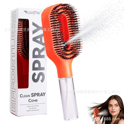 2-in-1 Multi-functional Spray Bottle Comb Wet Dry Scalp Massage Bristle Comb Salon Fluffy Modeling Comb Gift for Girl Women
