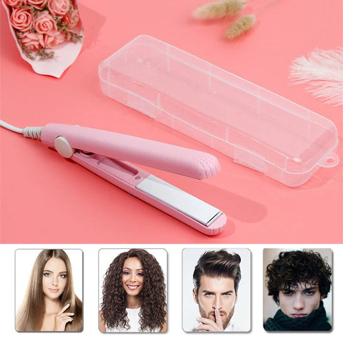 New Mini Hair Straightener Flat Iron Ceramic Curling Iron Short Hair Portable Dual-Use Curler Hair Styling Care For Traveling