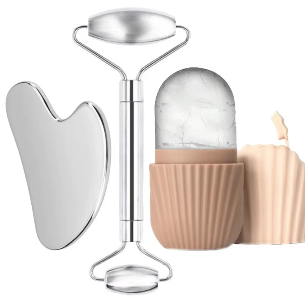 Facial Ice Roller & Gua Sha Massage Kit