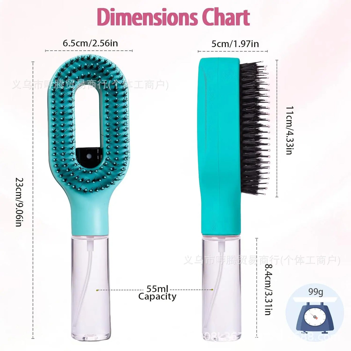 2-in-1 Multi-functional Spray Bottle Comb Wet Dry Scalp Massage Bristle Comb Salon Fluffy Modeling Comb Gift for Girl Women