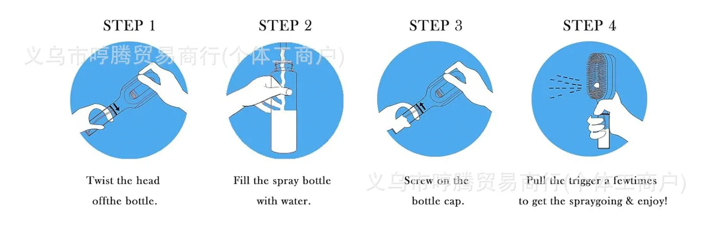 2-in-1 Multi-functional Spray Bottle Comb Wet Dry Scalp Massage Bristle Comb Salon Fluffy Modeling Comb Gift for Girl Women