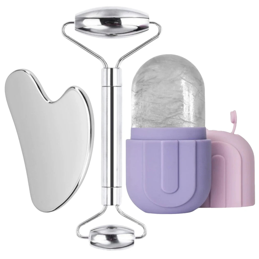 Facial Ice Roller & Gua Sha Massage Kit