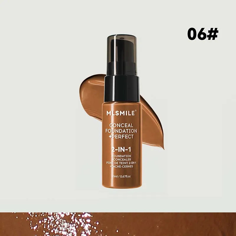 2 in 1 Matte Liquid Foundation  Full Coverage  Long Lasting