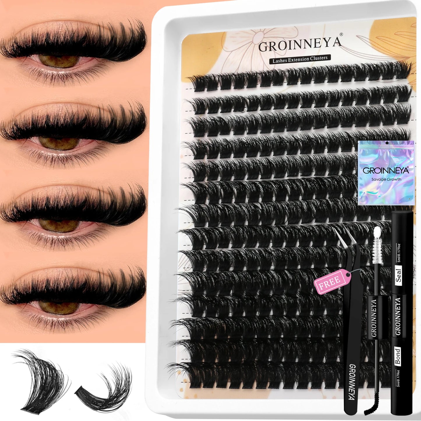 DIY Lash Cluster Extension Kit Waterproof Bond  Seal
