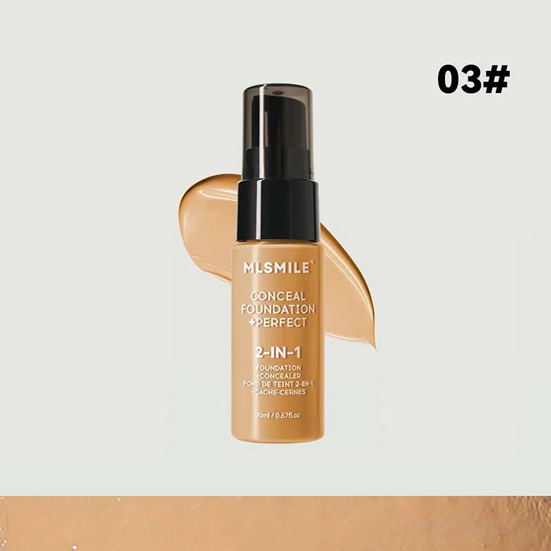 2 in 1 Matte Liquid Foundation  Full Coverage  Long Lasting