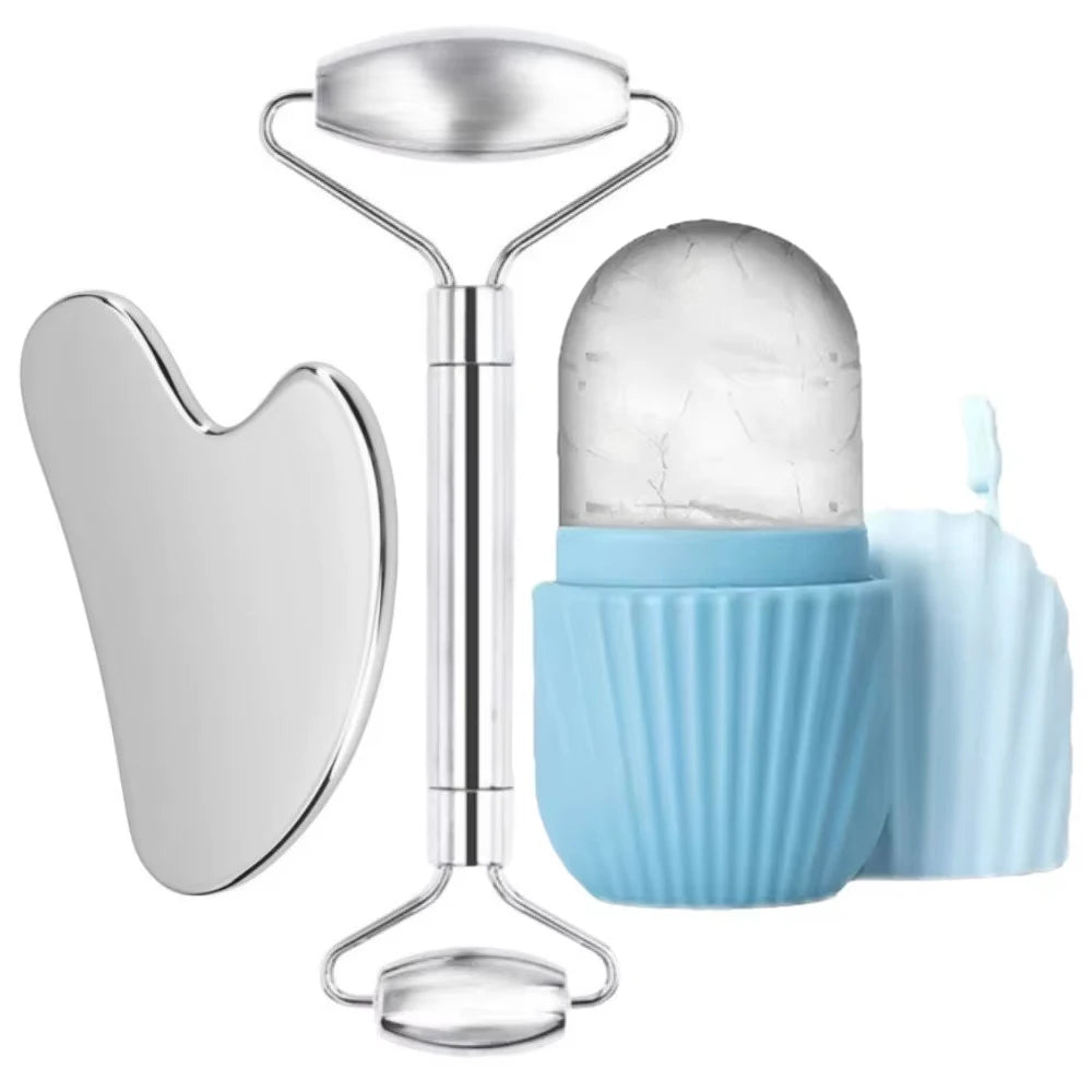 Facial Ice Roller & Gua Sha Massage Kit