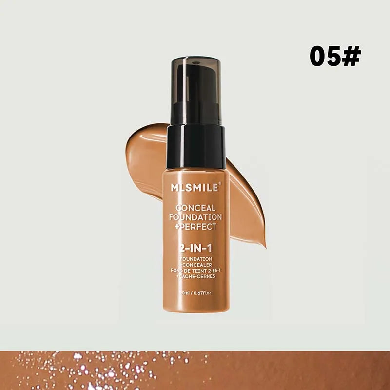 2 in 1 Matte Liquid Foundation  Full Coverage  Long Lasting