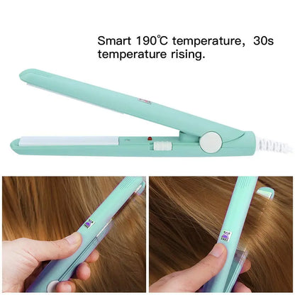 New Mini Hair Straightener Flat Iron Ceramic Curling Iron Short Hair Portable Dual-Use Curler Hair Styling Care For Traveling