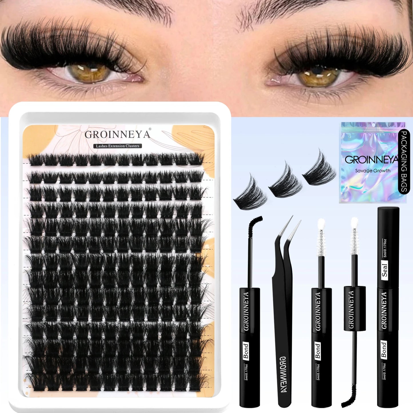 DIY Lash Cluster Extension Kit Waterproof Bond  Seal