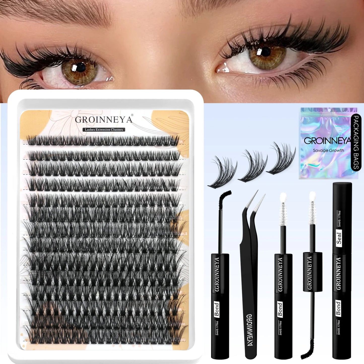 DIY Lash Cluster Extension Kit Waterproof Bond  Seal