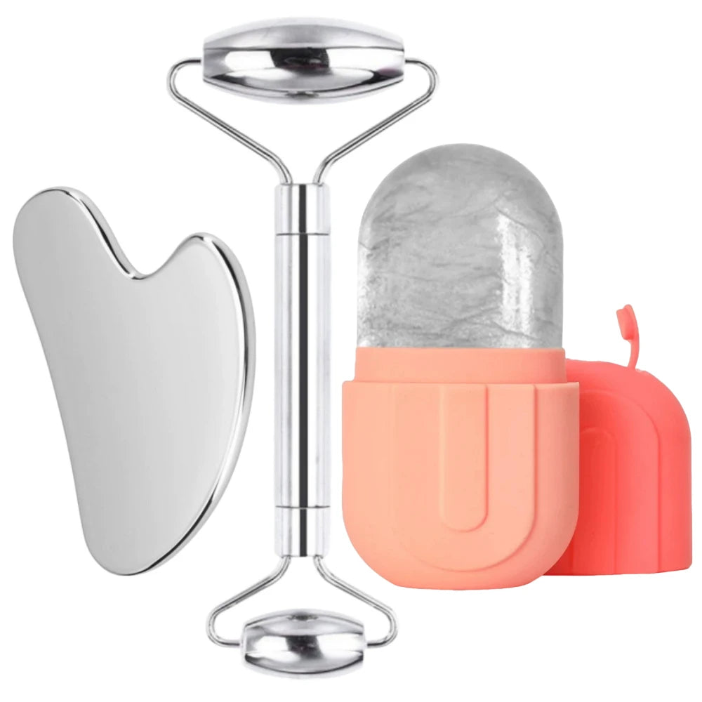 Facial Ice Roller & Gua Sha Massage Kit